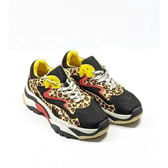 Ash Women's Addict Leopard-Print Calf Hair Low Top Sneakers Size 40 (MSRP $298) - Picture 3 of 9